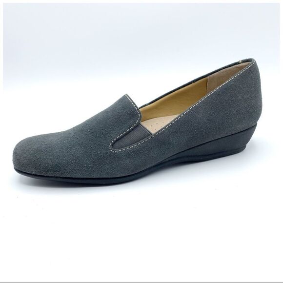 Trotters | Lamar Gray Suede Comfort Wedge‎ Loafer 9.5 Narrow - Picture 1 of 11